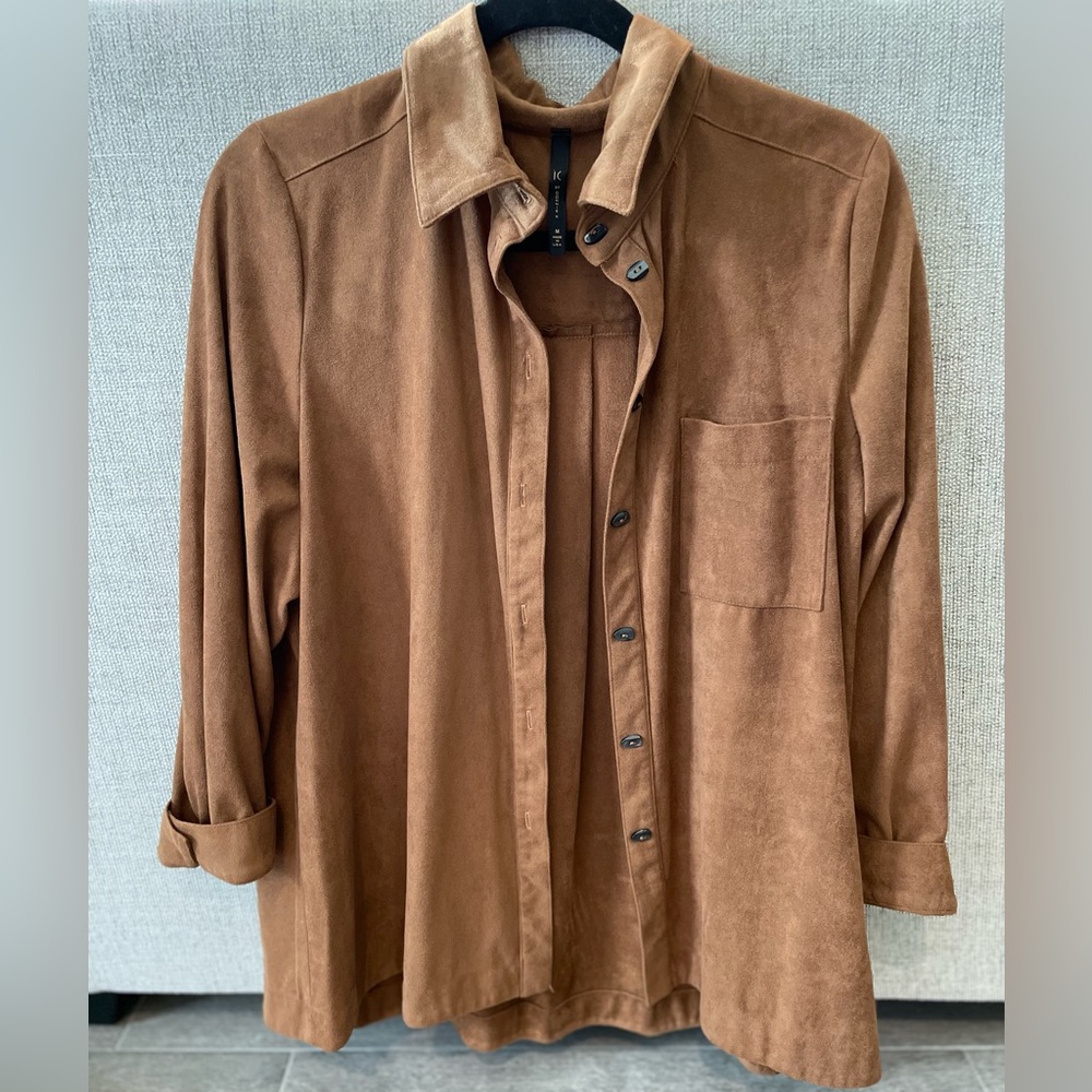 Suede Leather Cardigan